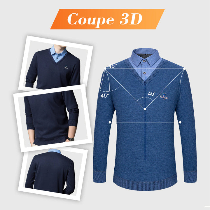 ✈️Expédition rapide🔥Haut Chaud Isolé en Polaire pour Hommes avec Col de Chemise