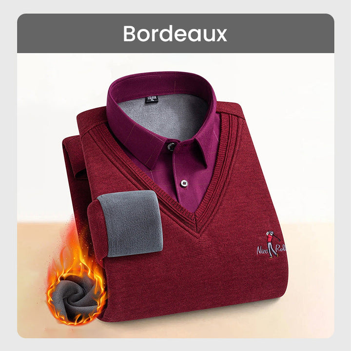 ✈️Expédition rapide🔥Haut Chaud Isolé en Polaire pour Hommes avec Col de Chemise